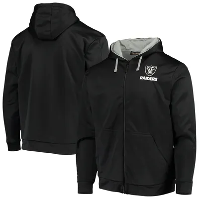 Sweat à capuche Dunbrooke noir/gris Las Vegas Raiders Apprentice entièrement zippé pour homme