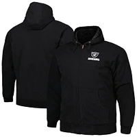 Men's Dunbrooke Black Las Vegas Raiders Big & Tall Dakota Canvas Hoodie Full-Zip Jacket