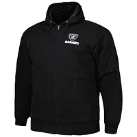 Men's Dunbrooke Black Las Vegas Raiders Big & Tall Dakota Canvas Hoodie Full-Zip Jacket