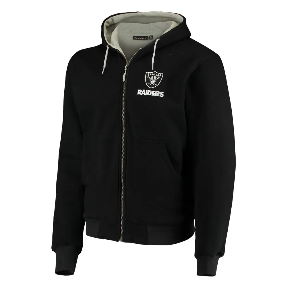 Men's Dunbrooke Black Las Vegas Raiders Craftsman Thermal-Lined Full-Zip Hoodie