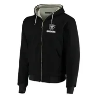 Men's Dunbrooke Black Las Vegas Raiders Craftsman Thermal-Lined Full-Zip Hoodie