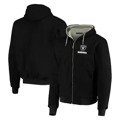 Men's Dunbrooke Black Las Vegas Raiders Craftsman Thermal-Lined Full-Zip Hoodie