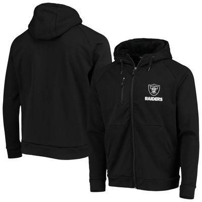 Men's Dunbrooke Black Las Vegas Raiders Shag Tri-Blend Full-Zip Raglan Hoodie