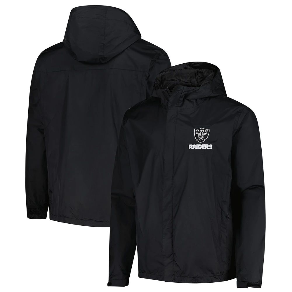 Veste à capuche entièrement zippée et imperméable Dunbrooke Black Las Vegas Raiders Tropic pour homme