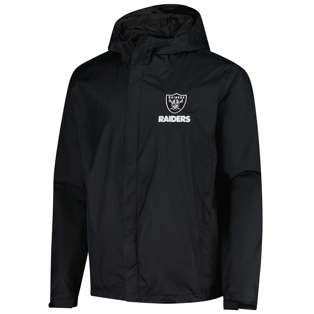 Veste à capuche entièrement zippée et imperméable Dunbrooke Black Las Vegas Raiders Tropic pour homme