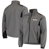 Men's Dunbrooke Charcoal Las Vegas Raiders Circle Softshell Fleece Full-Zip Jacket