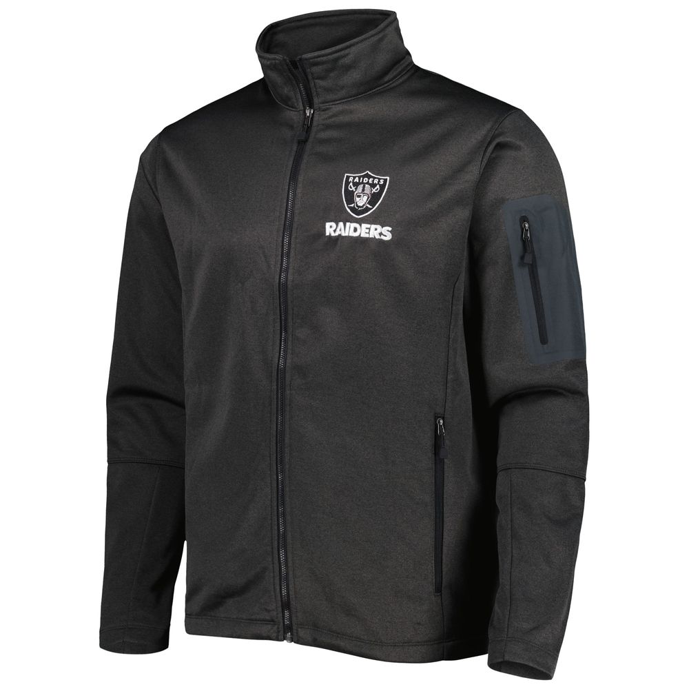 Men's Dunbrooke Heather Black Las Vegas Raiders Freestyle Coated Tech Fleece Full-Zip Jacket