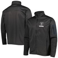 Men's Dunbrooke Heather Black Las Vegas Raiders Freestyle Coated Tech Fleece Full-Zip Jacket