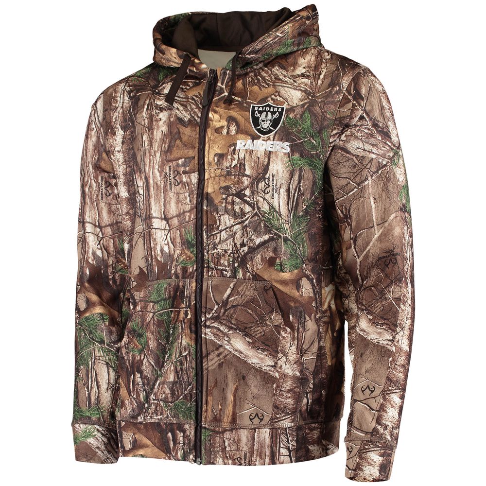 Men's Dunbrooke Realtree Camo Las Vegas Raiders Trophy Tech Fleece Full-Zip Hoodie