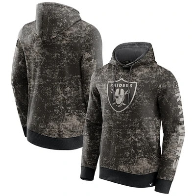 Men's Fanatics  Black/Gray Las Vegas Raiders Blackout Tonal Pullover Hoodie