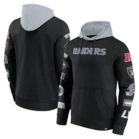 Sweat à capuche patchs Las Vegas Raiders noir/gris pour homme Fanatics