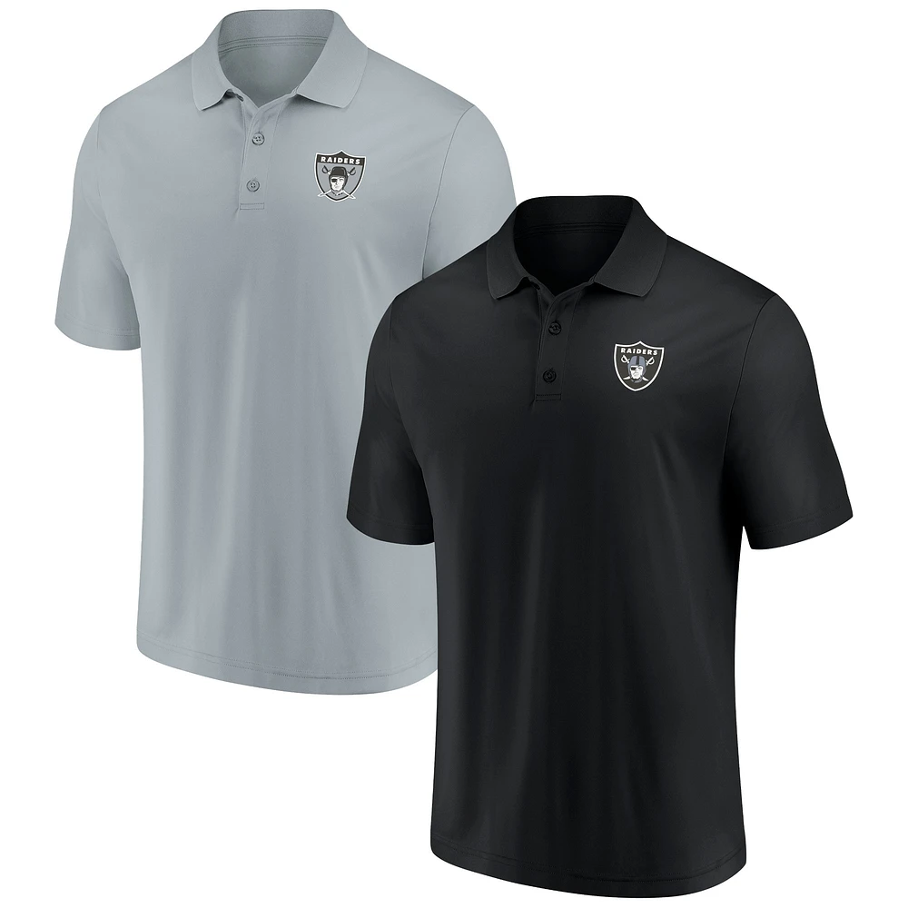 Men's Fanatics Black/Silver Las Vegas Raiders Home and Away 2-Pack Polo Set