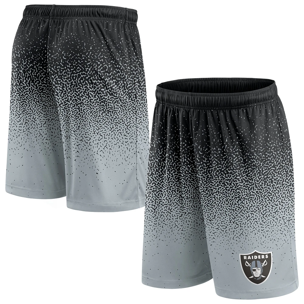 Short ombré Fanatics noir/argent pour hommes Las Vegas Raiders