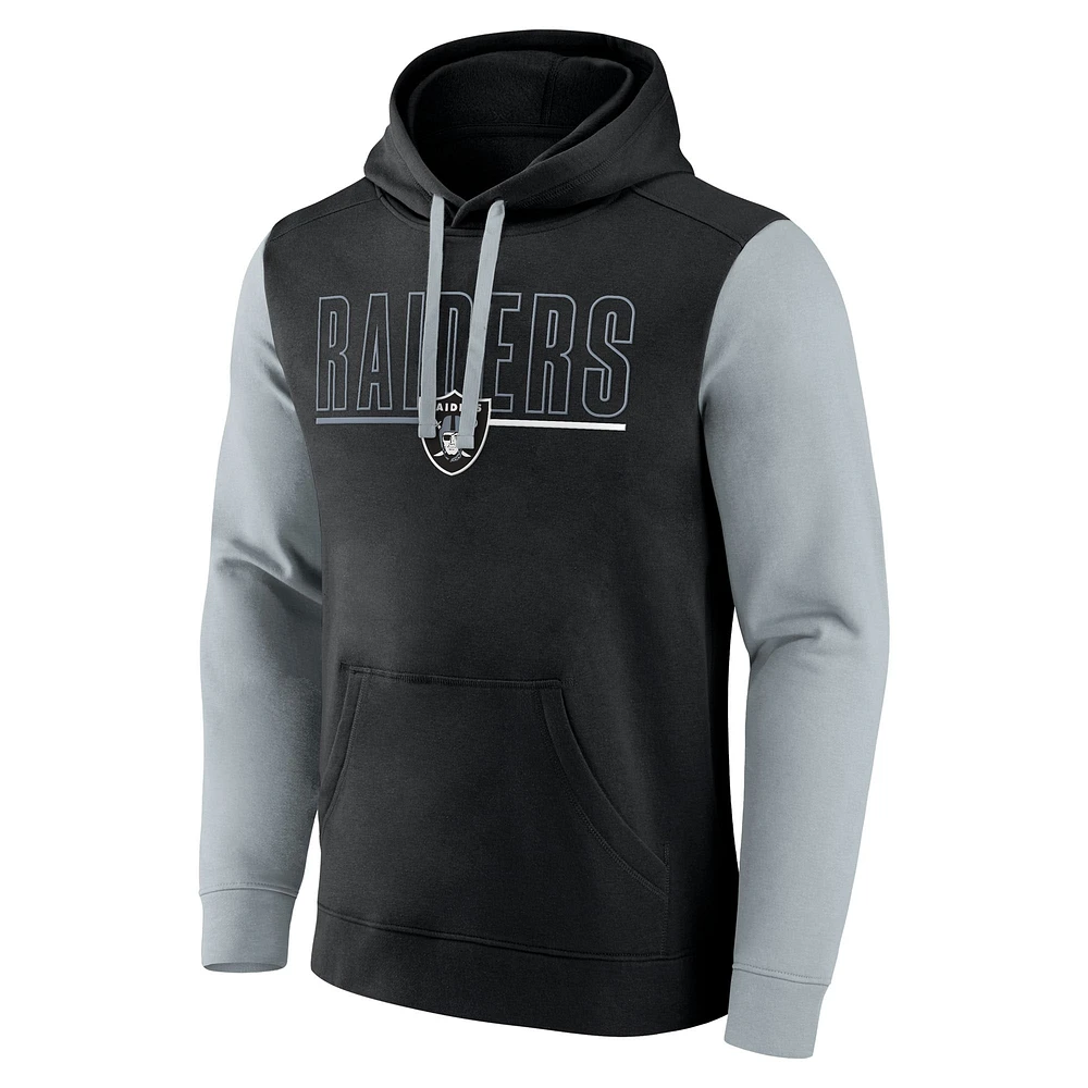 Men's Fanatics Black/Silver Las Vegas Raiders Outline Pullover Hoodie