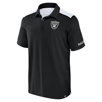 Men's Fanatics  Black/White Las Vegas Raiders Colorblock Polo