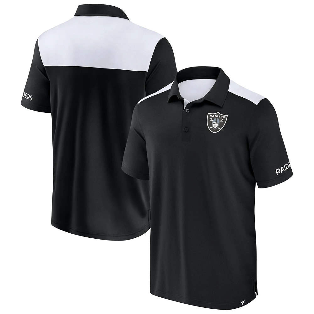 Polo colorblock noir/blanc Las Vegas Raiders Fanatics pour homme