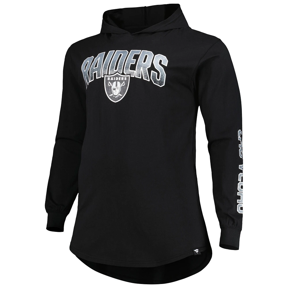 Sweat à capuche noir Las Vegas Raiders Fanatics pour hommes Big & Tall Front Runner