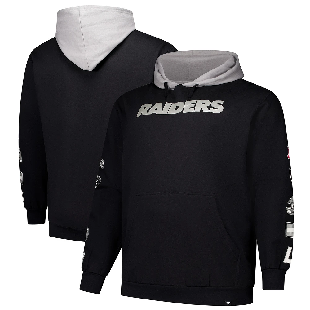 Men's Fanatics Black Las Vegas Raiders Big & Tall Patched Out Pullover Hoodie