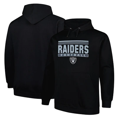 Sweat à capuche noir Fanatics pour hommes Las Vegas Raiders Big & Tall Pop