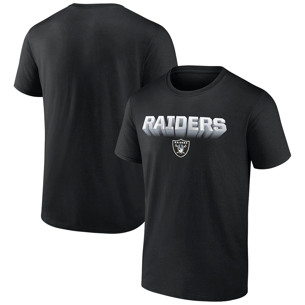 T-shirt noir Fanatics Las Vegas Raiders Chrome Dimension pour hommes