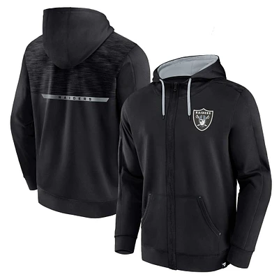 Sweat à capuche entièrement zippé Fanatics pour hommes, Las Vegas Raiders Defender Evo, noir