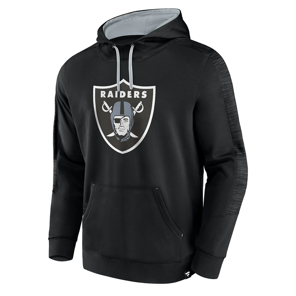 Sweat à capuche noir Las Vegas Raiders Defender Evo Fanatics pour hommes