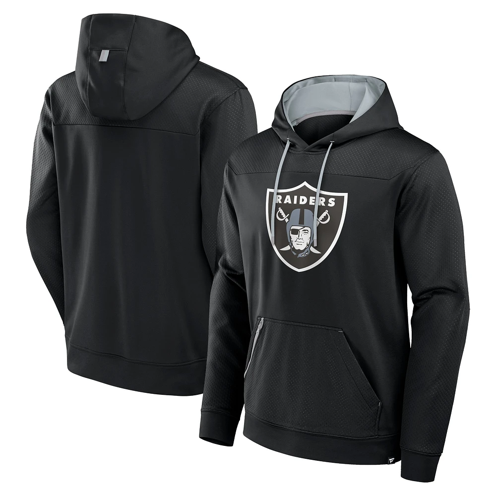 Sweat à capuche en polaire noir Las Vegas Raiders Defender pour homme Fanatics