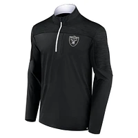 Haut à demi-zip Fanatics noir Las Vegas Raiders Defender pour hommes