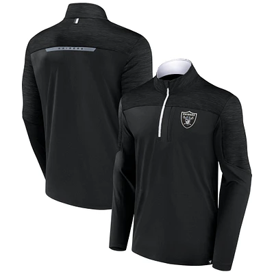 Haut à demi-zip Fanatics noir Las Vegas Raiders Defender pour hommes