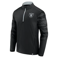 Men's Fanatics Black Las Vegas Raiders Defender Quarter-Zip Sweatshirt