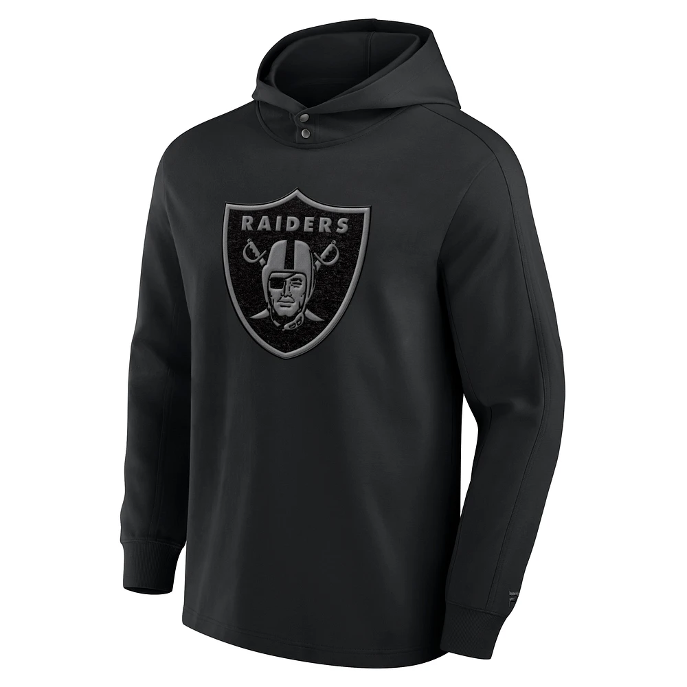 Men's Fanatics Black Las Vegas Raiders Elements Blaze Tri-Blend Long Sleeve Hoodie T-Shirt