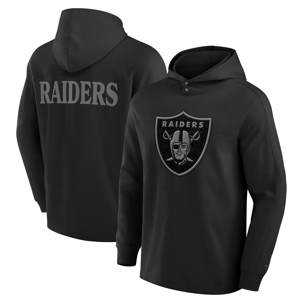 Men's Fanatics Black Las Vegas Raiders Elements Blaze Tri-Blend Long Sleeve Hoodie T-Shirt