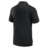 Polo noir Fanatics pour homme avec logo Front Office Move des Las Vegas Raiders