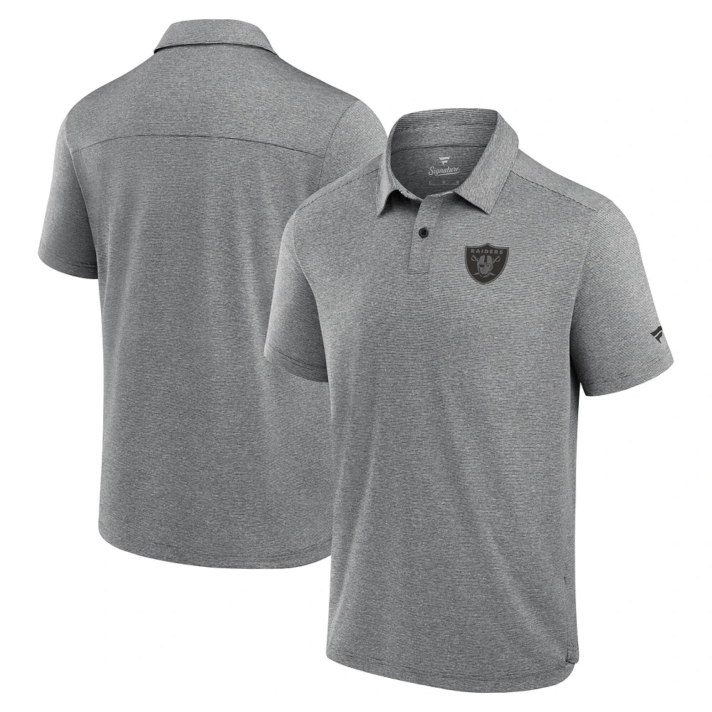 Polo technique noir Fanatics pour homme des Las Vegas Raiders