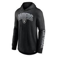 Men's Fanatics Black Las Vegas Raiders Front Runner Long Sleeve Hooded T-Shirt