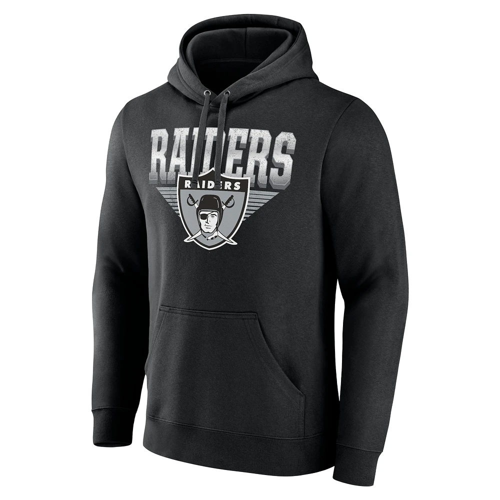 Men's Fanatics Black Las Vegas Raiders Geometric Chrome Pullover Hoodie