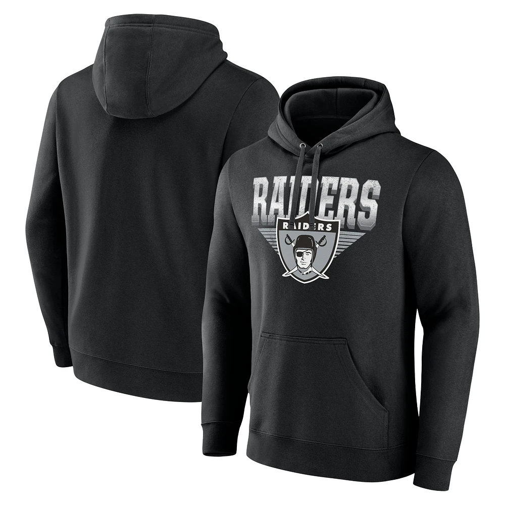 Sweat à capuche noir motif géométrique chromé pour homme Fanatics Las Vegas Raiders