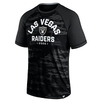 T-shirt noir Fanatics Las Vegas Raiders Hail Mary Raglan pour hommes