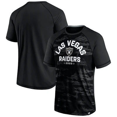 T-shirt noir Fanatics Las Vegas Raiders Hail Mary Raglan pour hommes