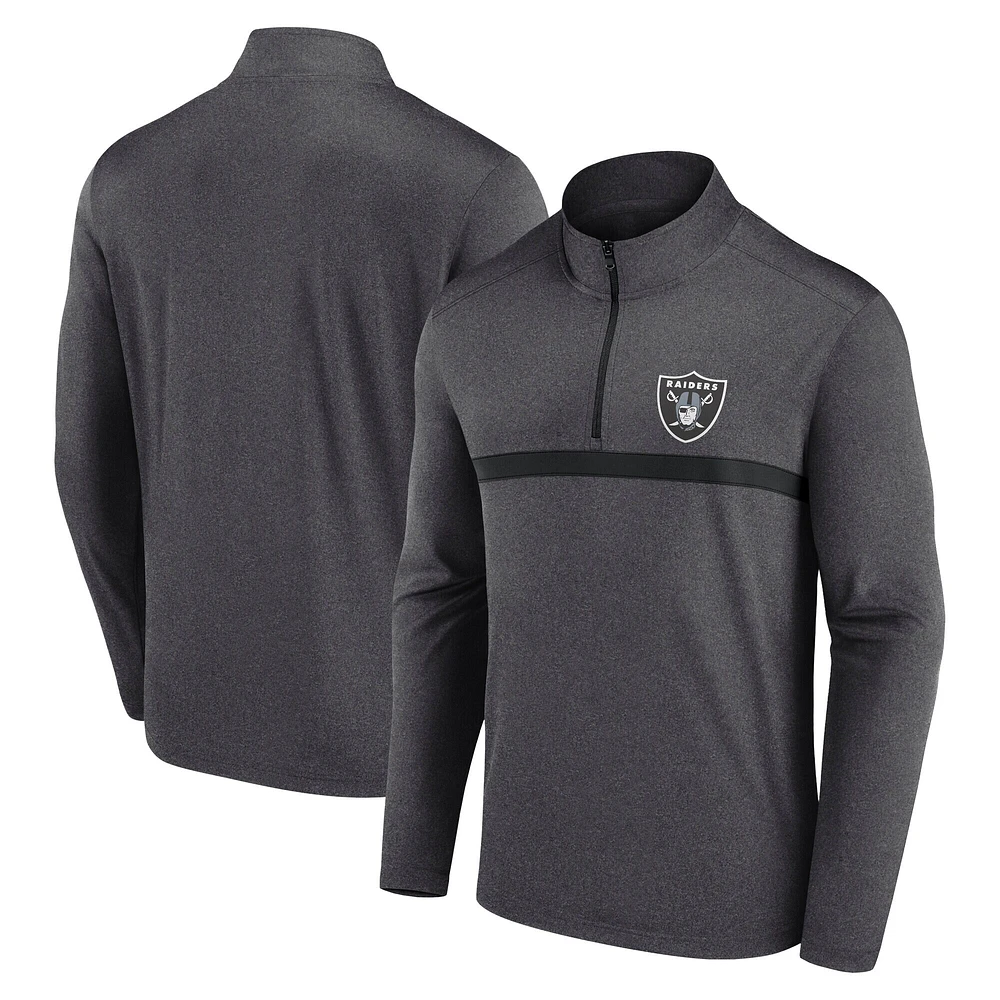 Haut à glissière quart de tour pour hommes Fanatics Black Las Vegas Raiders