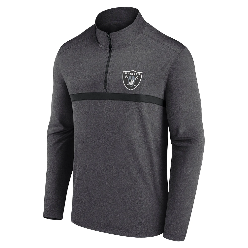 Haut à glissière quart de tour pour hommes Fanatics Black Las Vegas Raiders