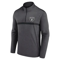 Haut à glissière quart de tour pour hommes Fanatics Black Las Vegas Raiders
