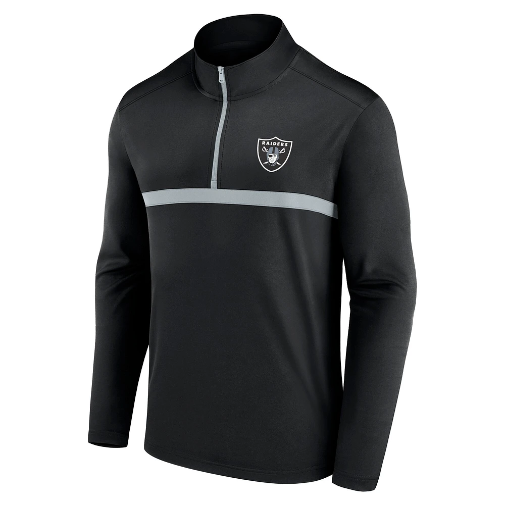 Men's Fanatics  Black Las Vegas Raiders Head-to-Head Quarter-Zip Top