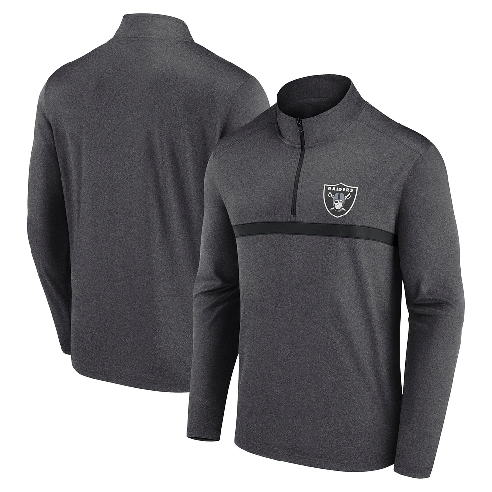 Haut à glissière quart de tour pour hommes Fanatics Black Las Vegas Raiders