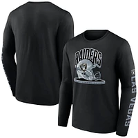 Men's Fanatics  Black Las Vegas Raiders Helmet Platform Long Sleeve T-Shirt