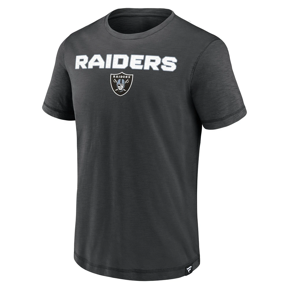 Men's Fanatics  Black Las Vegas Raiders Jump The Gun Iconic Slub Elevated T-Shirt