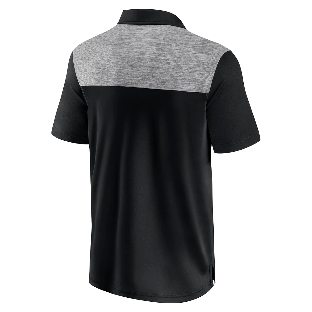 Polo noir Long Shot Fanatics pour hommes des Raiders de Las Vegas