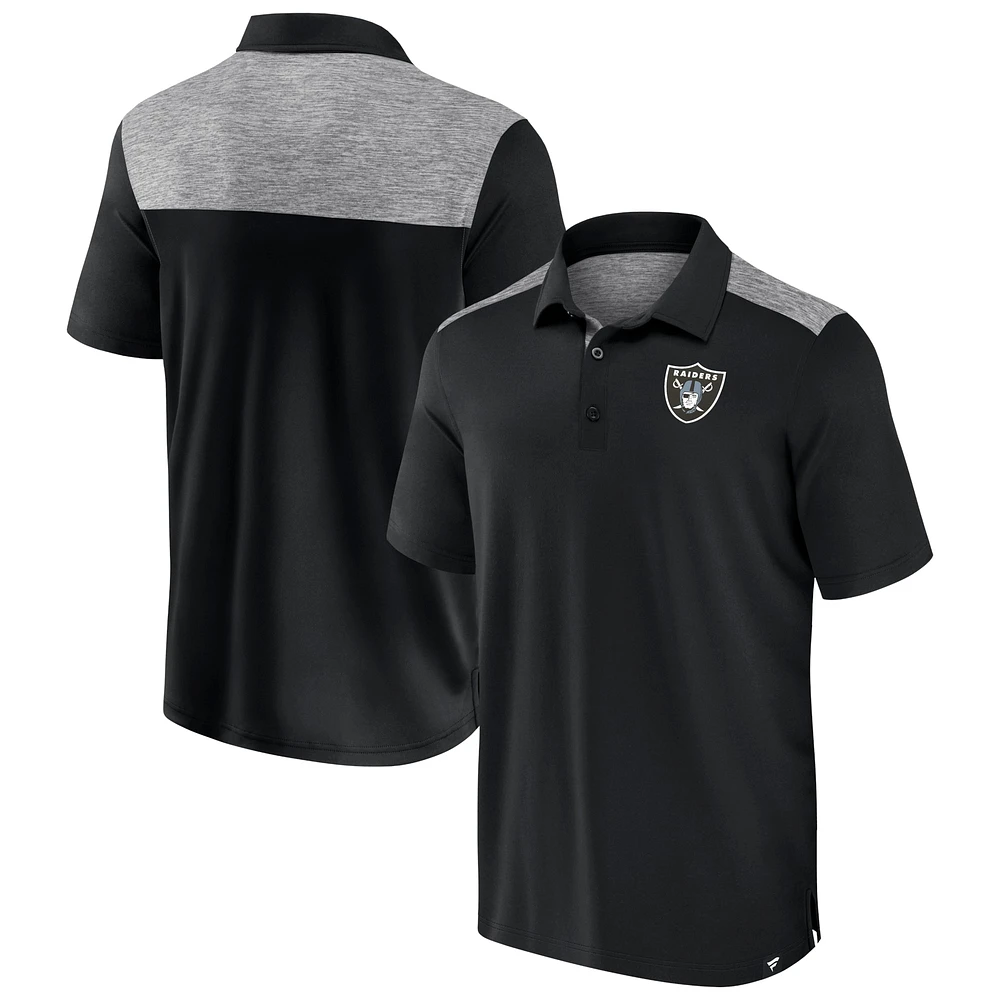 Polo noir Long Shot Fanatics pour hommes des Raiders de Las Vegas