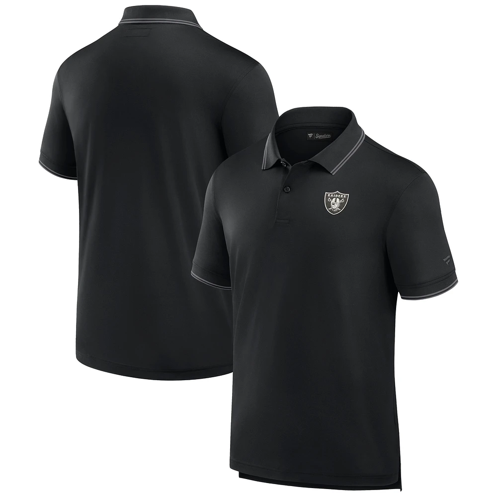 Men's Fanatics Black Las Vegas Raiders Pique Polo Shirt