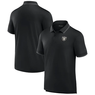 Polo piqué noir Las Vegas Raiders Fanatics pour hommes